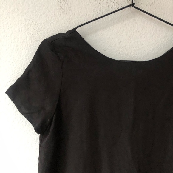 Lulus • Black Short Sleeve Mini Shift Dress - Picture 3 of 8